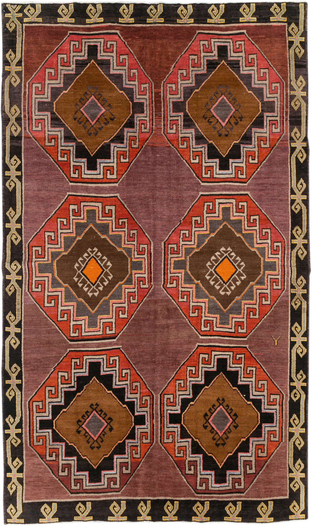 Vintage Turkish Anatolian Tribal Room Size Carpet, No.30907 - Staging