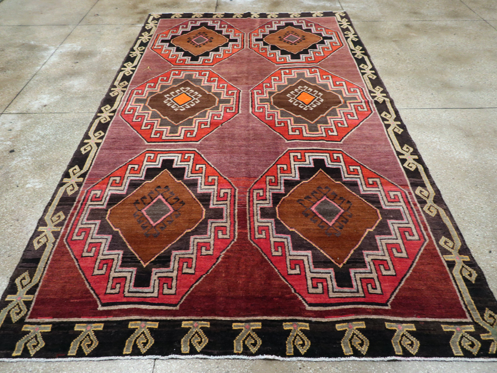 Vintage Turkish Anatolian Tribal Room Size Carpet, No.30907 - Staging