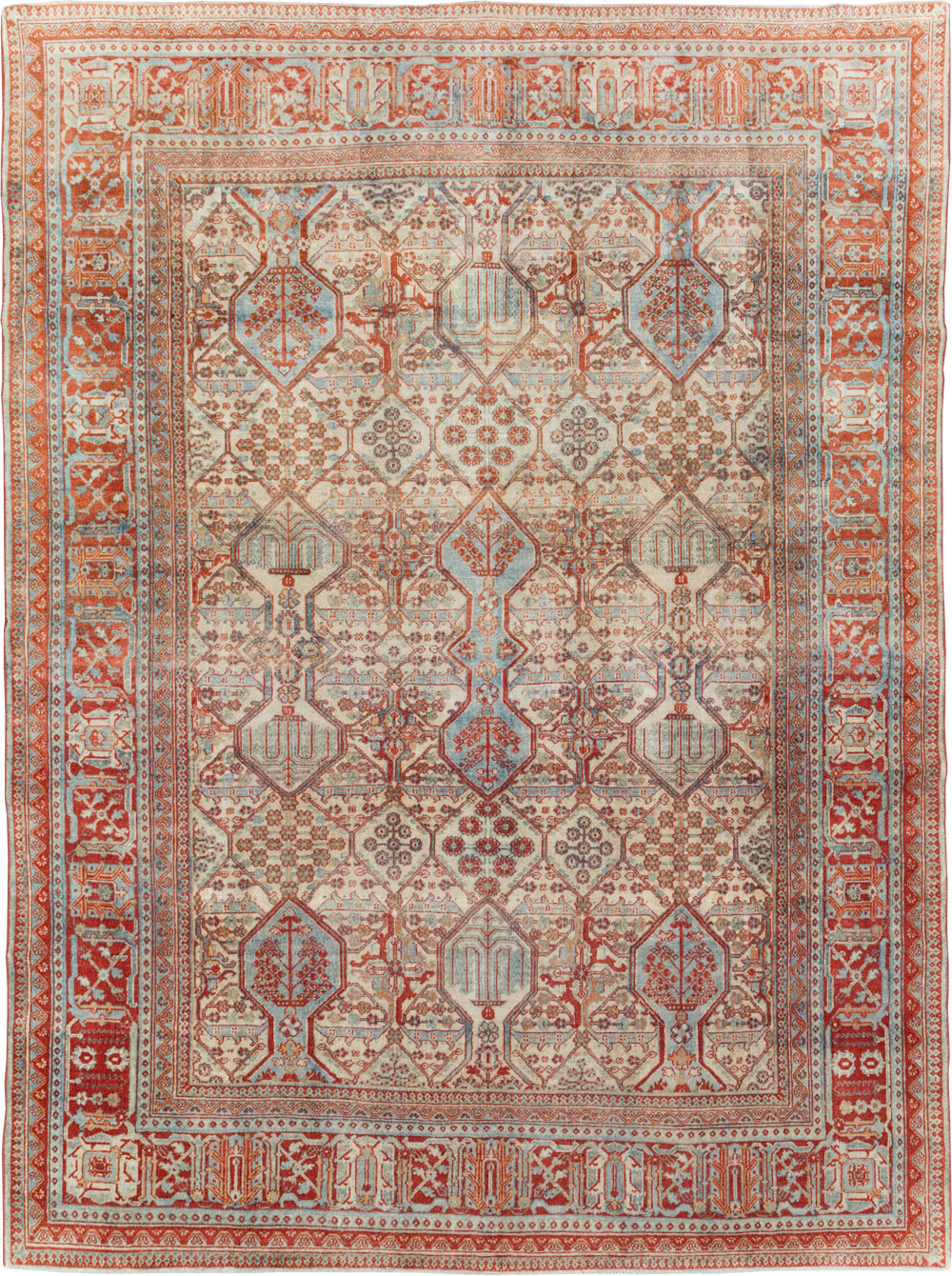 Vintage Persian Joshegan Room Size Carpet, No.30910 - Staging