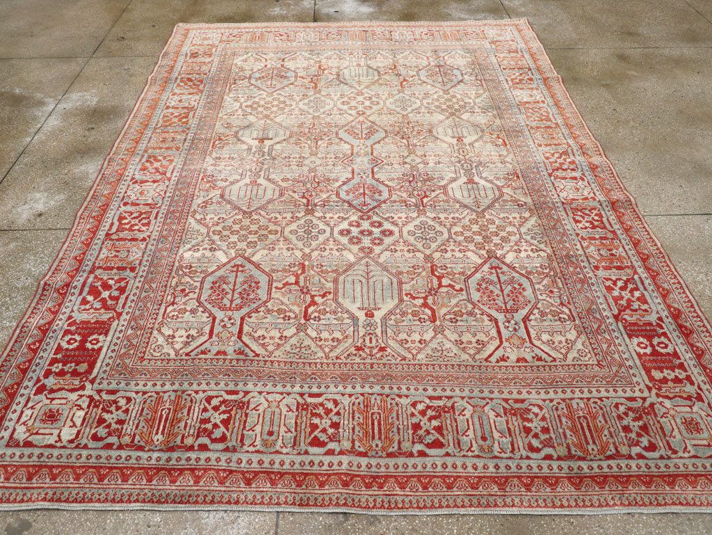 Vintage Persian Joshegan Room Size Carpet, No.30910 - Staging