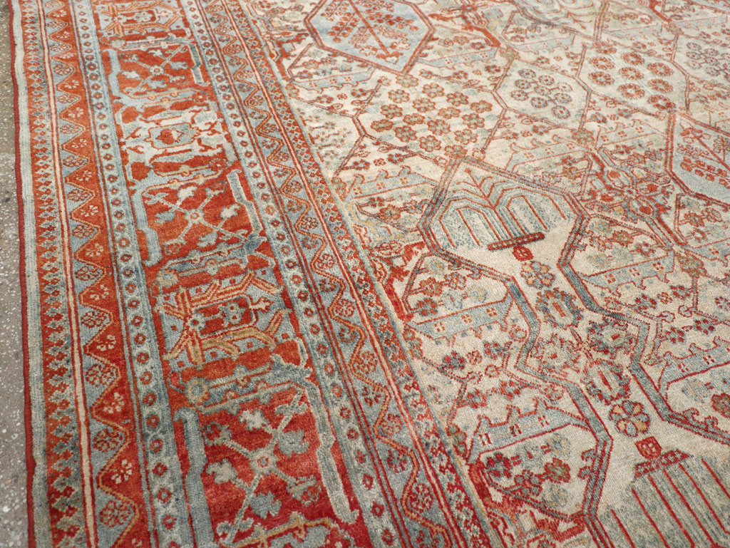 Vintage Persian Joshegan Room Size Carpet, No.30910 - Staging