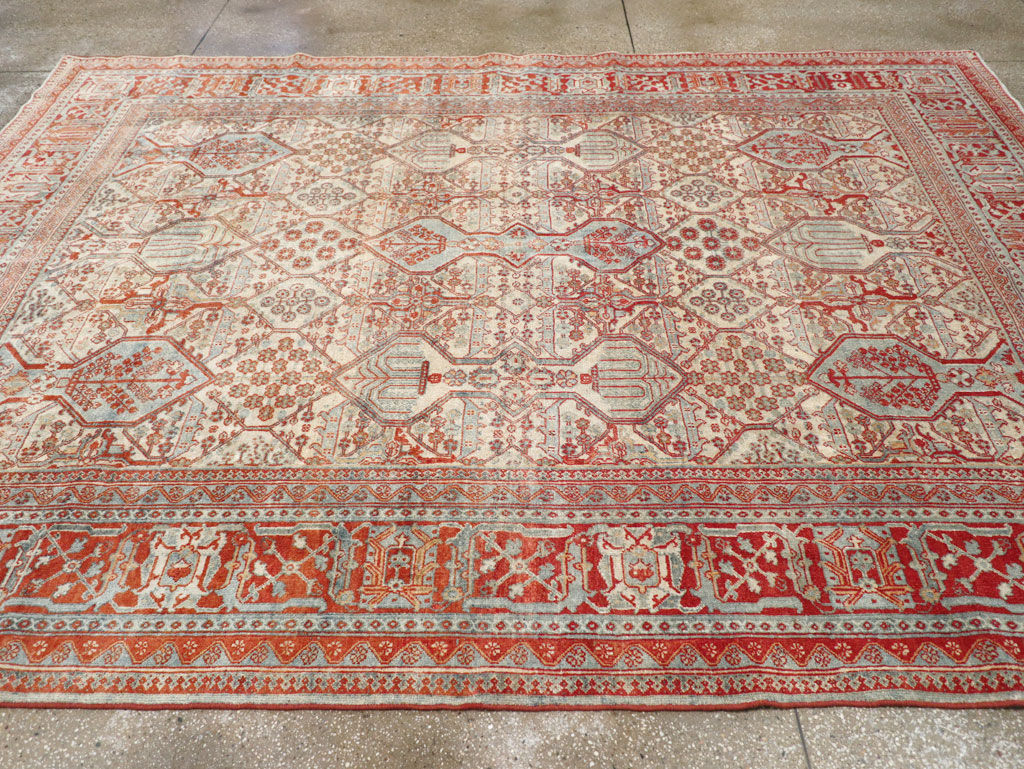 Vintage Persian Joshegan Room Size Carpet, No.30910 - Staging