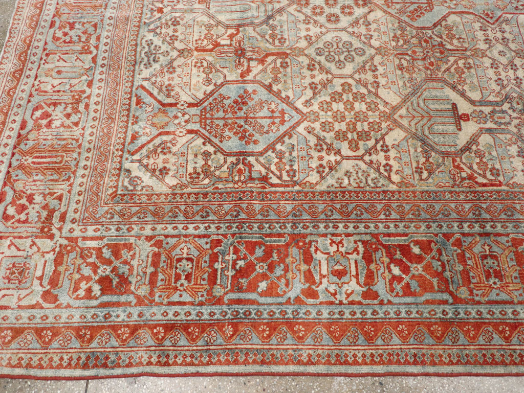 Vintage Persian Joshegan Room Size Carpet, No.30910 - Staging