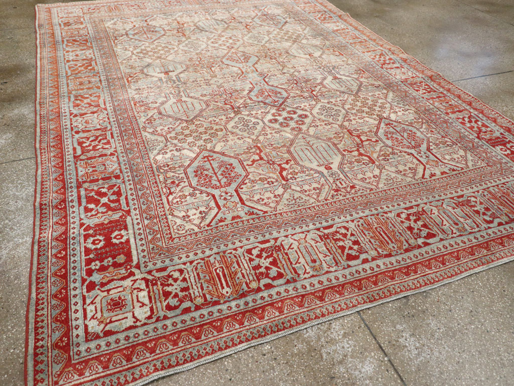 Vintage Persian Joshegan Room Size Carpet, No.30910 - Staging