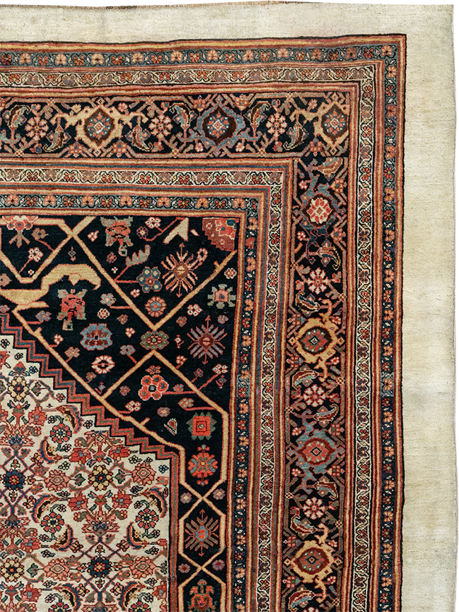 Antique Persian Bidjar Accent Carpet, No.30911 - Staging