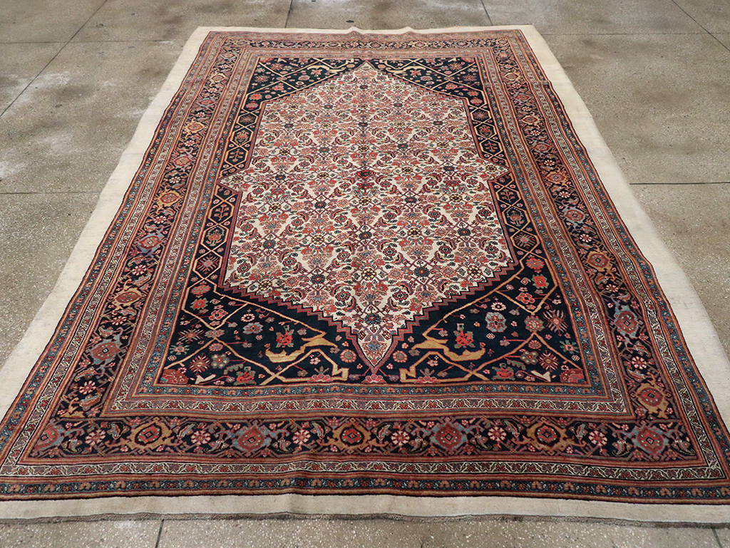 Antique Persian Bidjar Accent Carpet, No.30911 - Staging