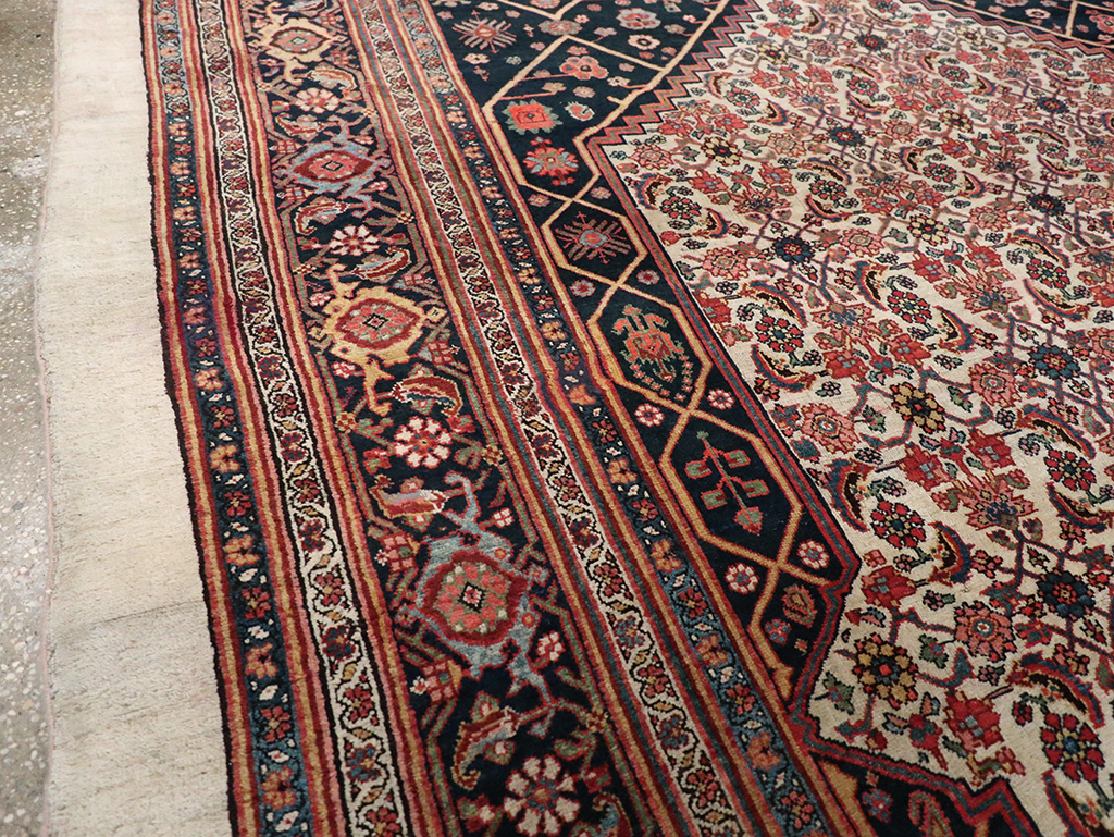 Antique Persian Bidjar Accent Carpet, No.30911 - Staging