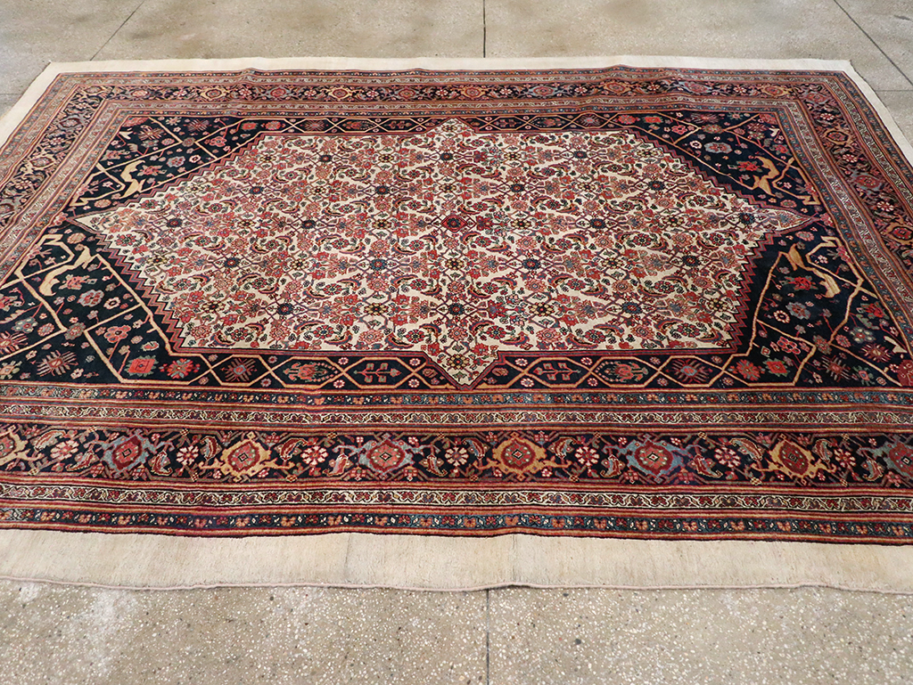 Antique Persian Bidjar Accent Carpet, No.30911 - Staging