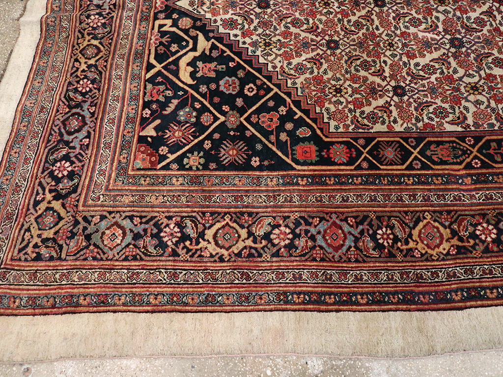 Antique Persian Bidjar Accent Carpet, No.30911 - Staging