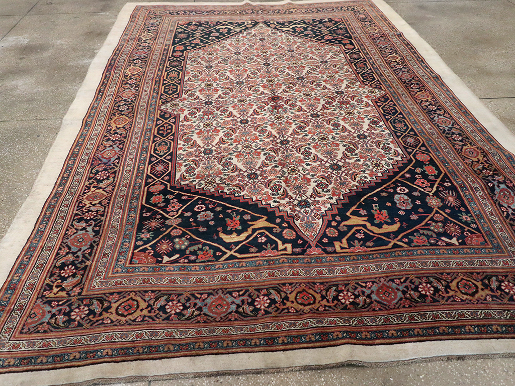 Antique Persian Bidjar Accent Carpet, No.30911 - Staging