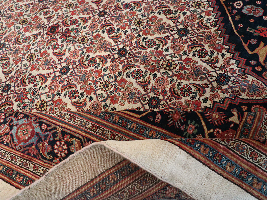 Antique Persian Bidjar Accent Carpet, No.30911 - Staging