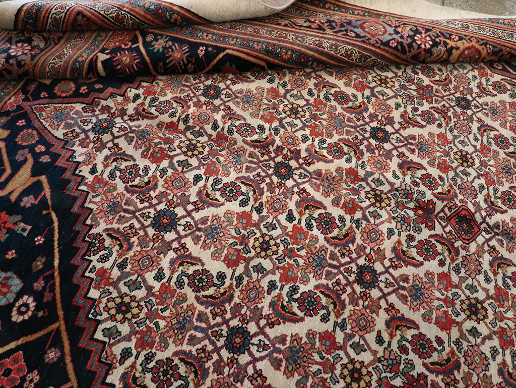 Antique Persian Bidjar Accent Carpet, No.30911 - Staging