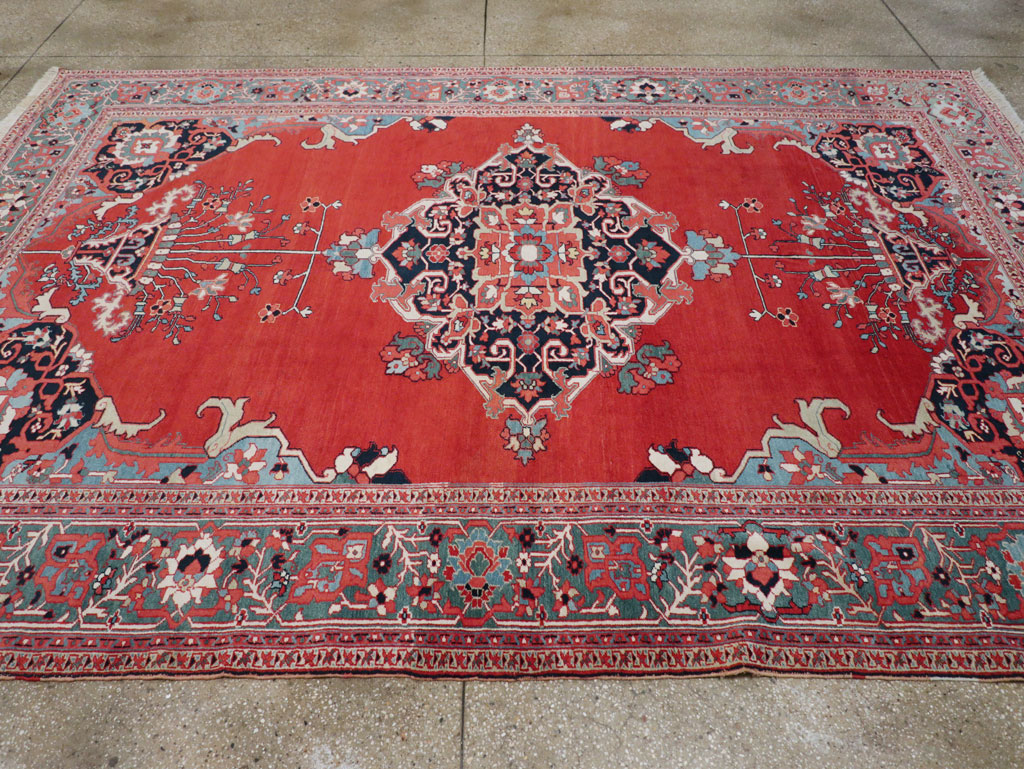 Antique Persian Serapi Room Size Carpet, No.30912 - Staging