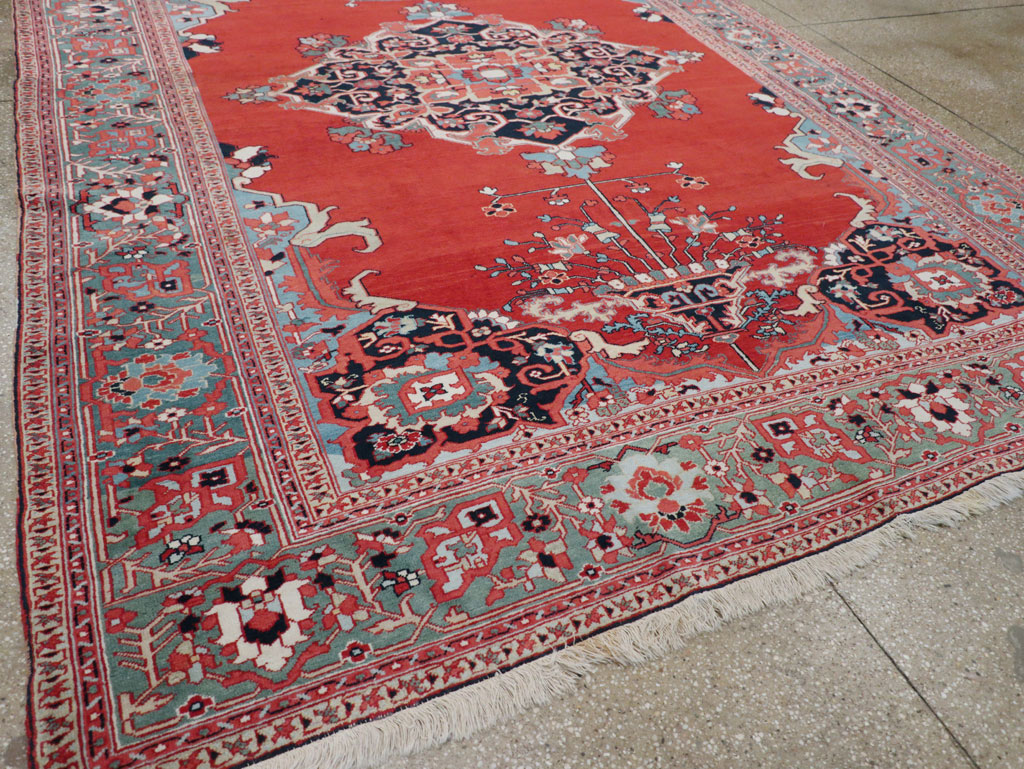 Antique Persian Serapi Room Size Carpet, No.30912 - Staging
