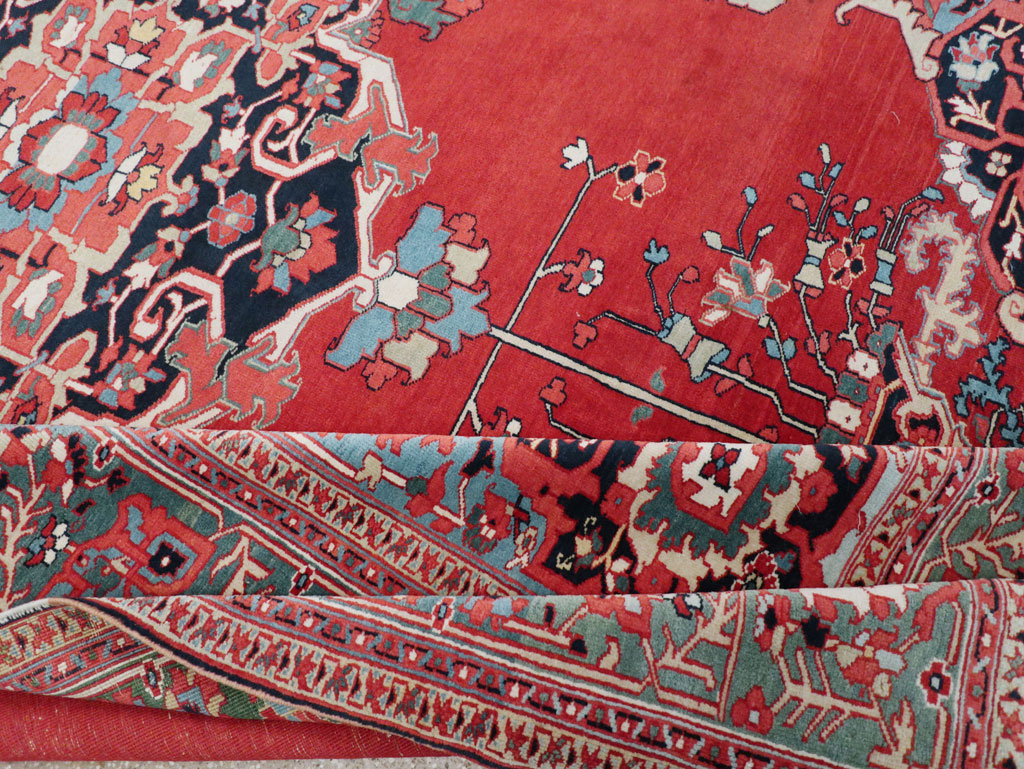 Antique Persian Serapi Room Size Carpet, No.30912 - Staging