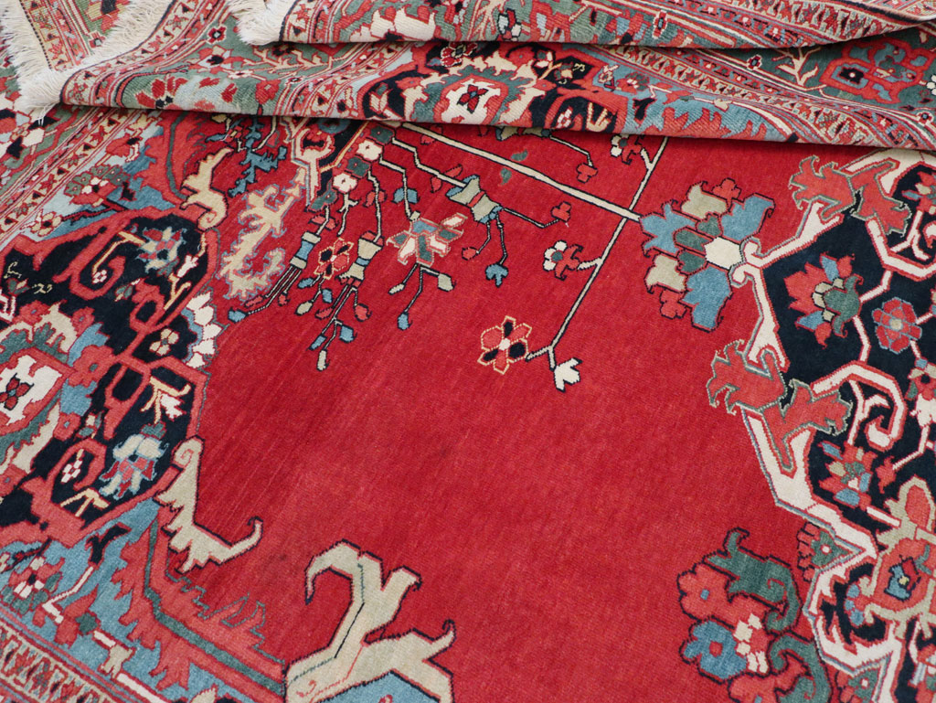 Antique Persian Serapi Room Size Carpet, No.30912 - Staging