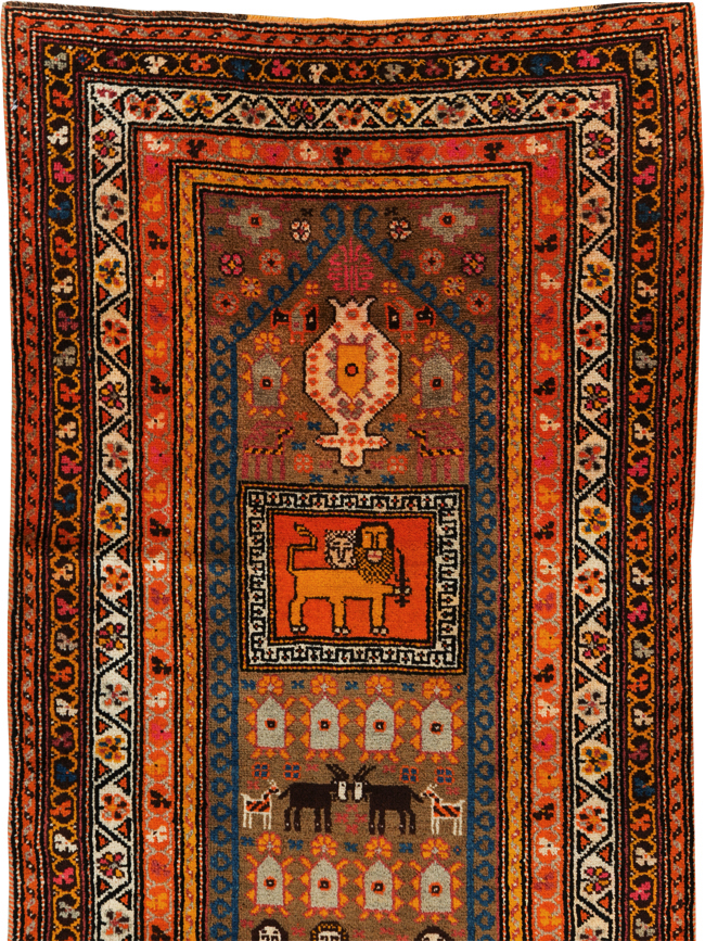 Vintage Anatolian Pictorial Rug, No.30928 - Staging