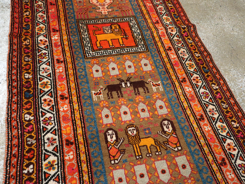 Vintage Anatolian Pictorial Rug, No.30928 - Staging