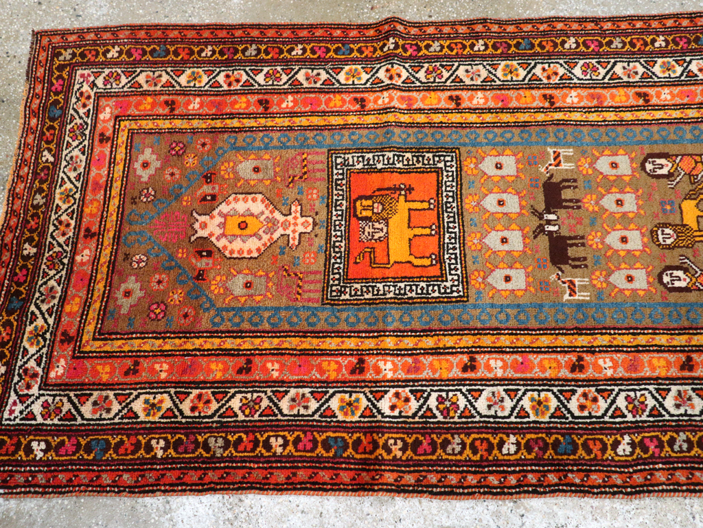 Vintage Anatolian Pictorial Rug, No.30928 - Staging