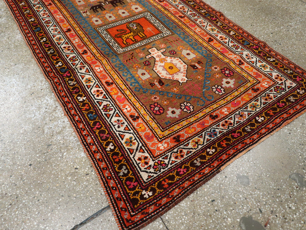 Vintage Anatolian Pictorial Rug, No.30928 - Staging