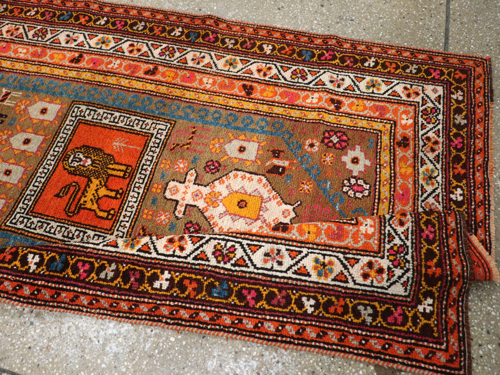 Vintage Anatolian Pictorial Rug, No.30928 - Staging