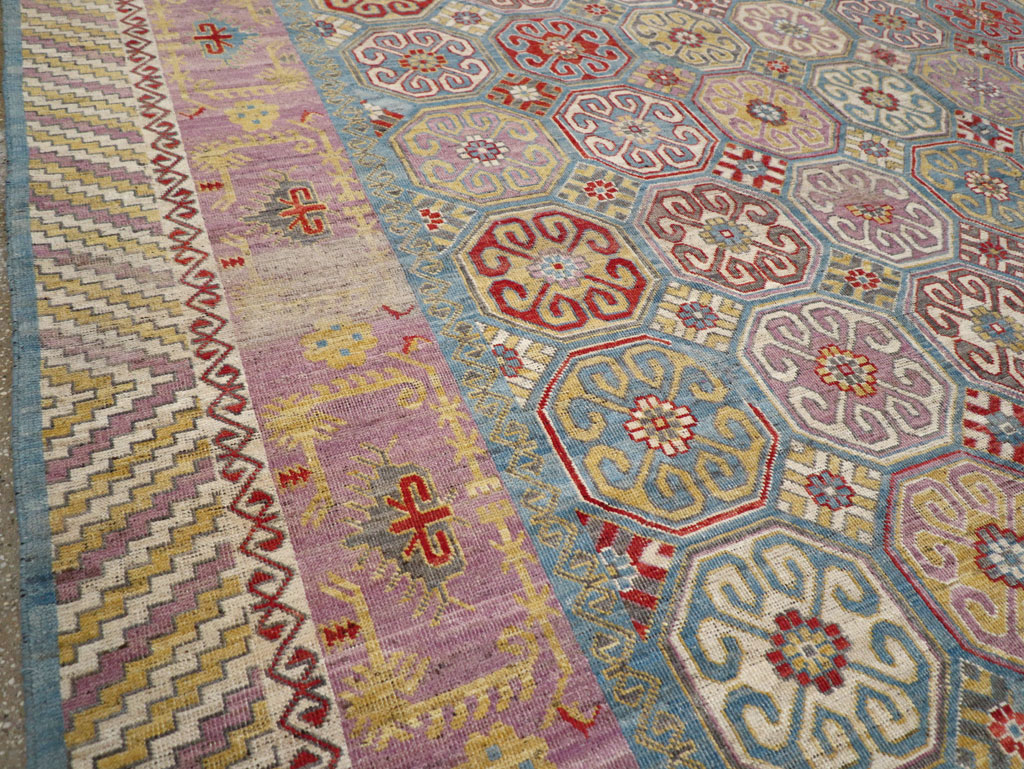 Contemporary East Turkestan Khotan Large Room Size Carpet, No.30930 - Staging