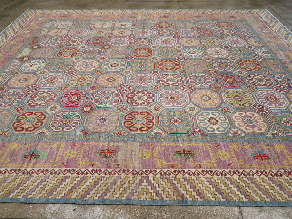 Contemporary East Turkestan Khotan Large Room Size Carpet, No.30930 - Staging