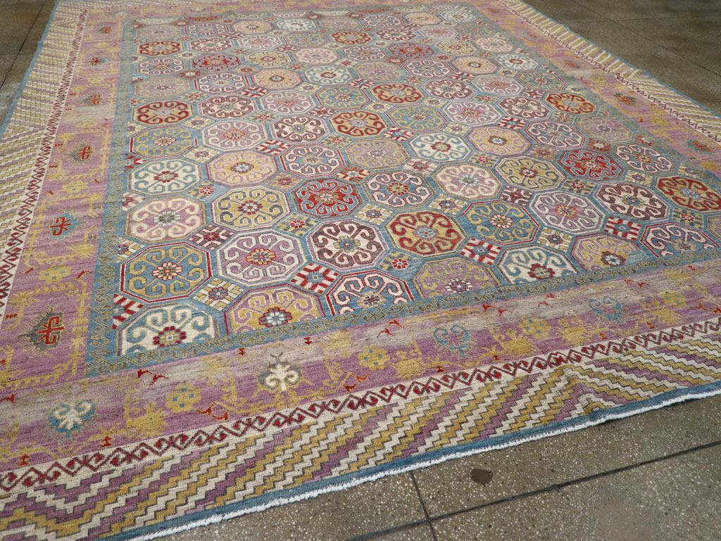 Contemporary East Turkestan Khotan Large Room Size Carpet, No.30930 - Staging