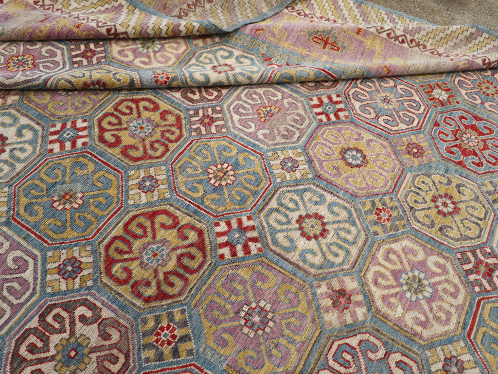 Contemporary East Turkestan Khotan Large Room Size Carpet, No.30930 - Staging