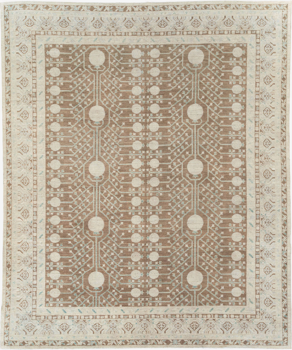 Contemporary East Turkestan Khotan Large Room Size Carpet, No.30933 - Staging