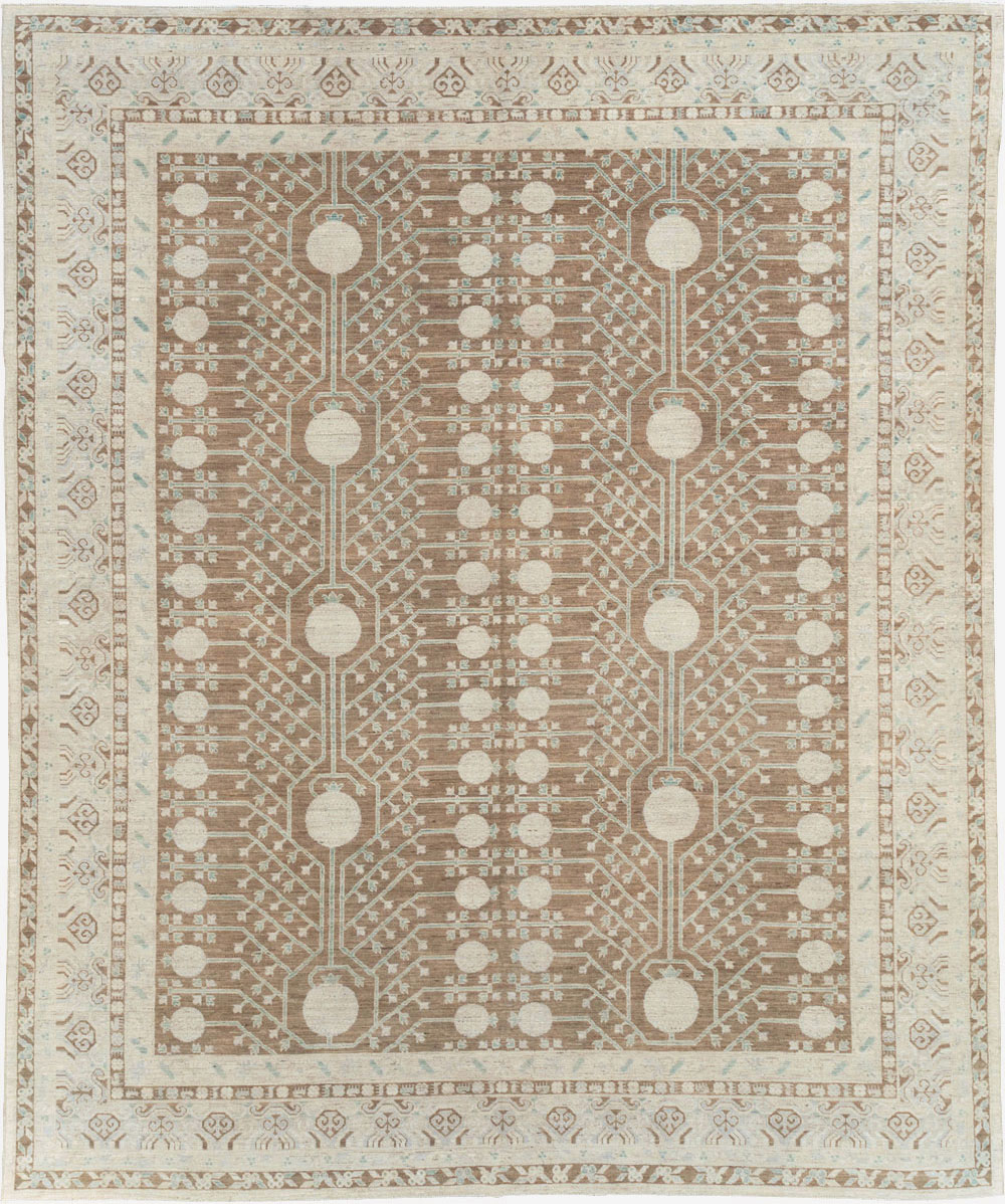 Contemporary East Turkestan Khotan Large Room Size Carpet, No.30933 - Staging