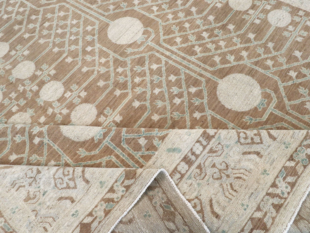 Contemporary East Turkestan Khotan Large Room Size Carpet, No.30933 - Staging