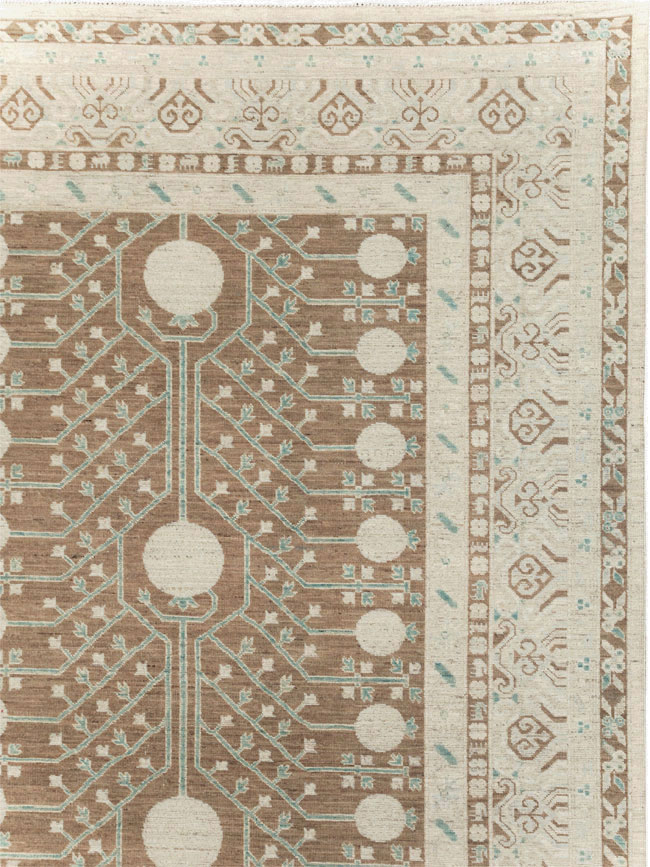 Modern East Turkestan Khotan Large Room Size Carpet, No.30934 - Staging
