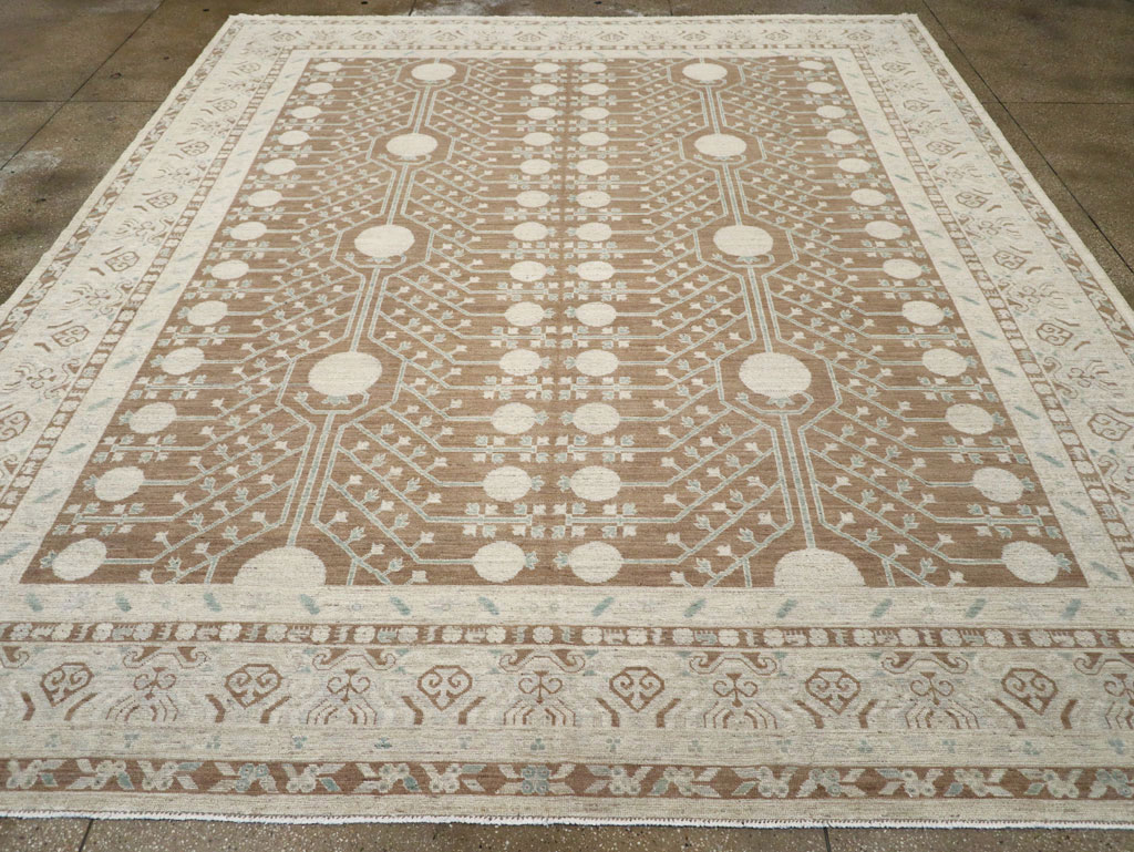 Modern East Turkestan Khotan Large Room Size Carpet, No.30934 - Staging