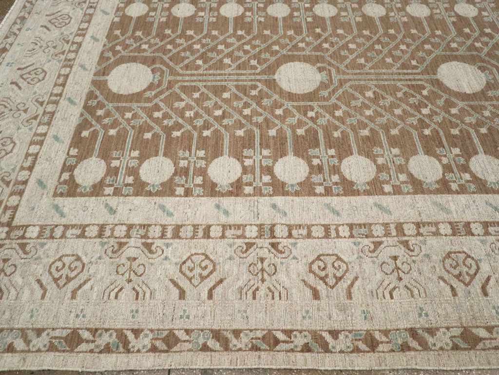 Modern East Turkestan Khotan Large Room Size Carpet, No.30934 - Staging