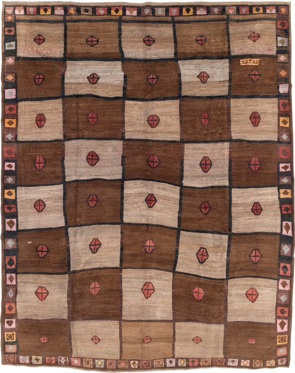 Vintage Turkish Anatolian Tribal Room Size Carpet, No.30938 - Staging