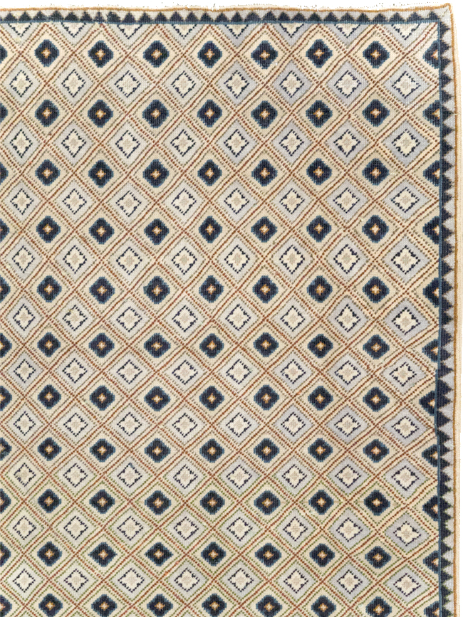 Vintage Persian Kashan Accent Rug (Pair: 1 of 2), No.30945 - Staging