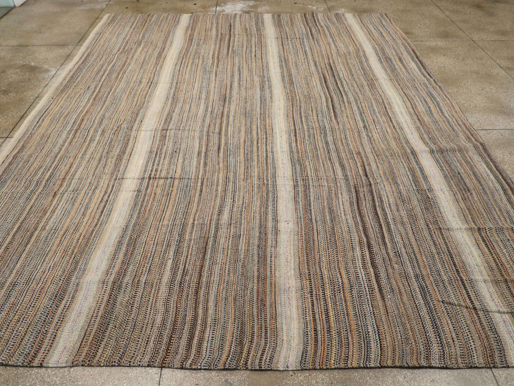 Modern Turkish Flatweave Room Size Carpet, No.30947 - Staging