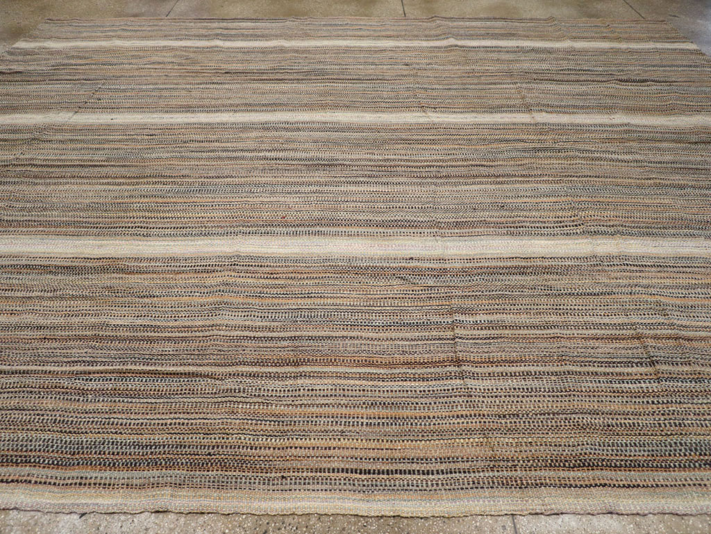 Modern Turkish Flatweave Room Size Carpet, No.30947 - Staging