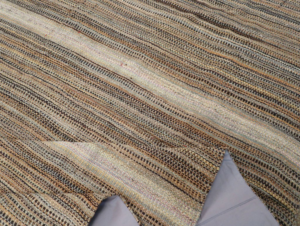 Modern Turkish Flatweave Room Size Carpet, No.30947 - Staging