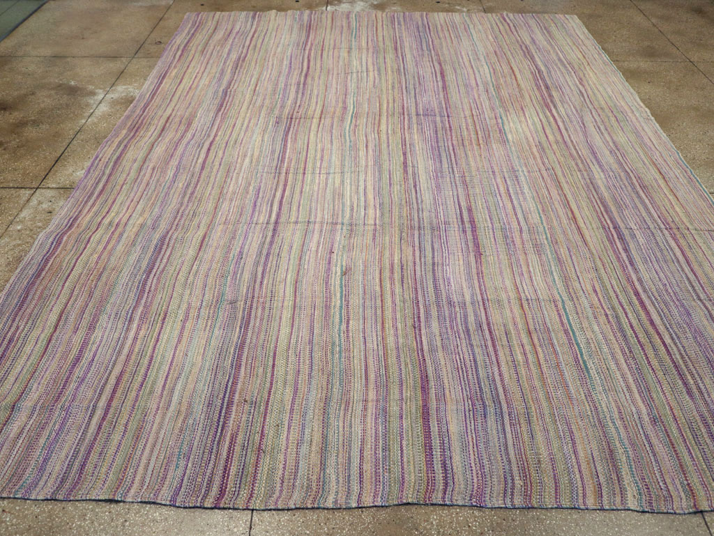 Modern Turkish Flatweave Room Size Carpet, No.30948 - Staging
