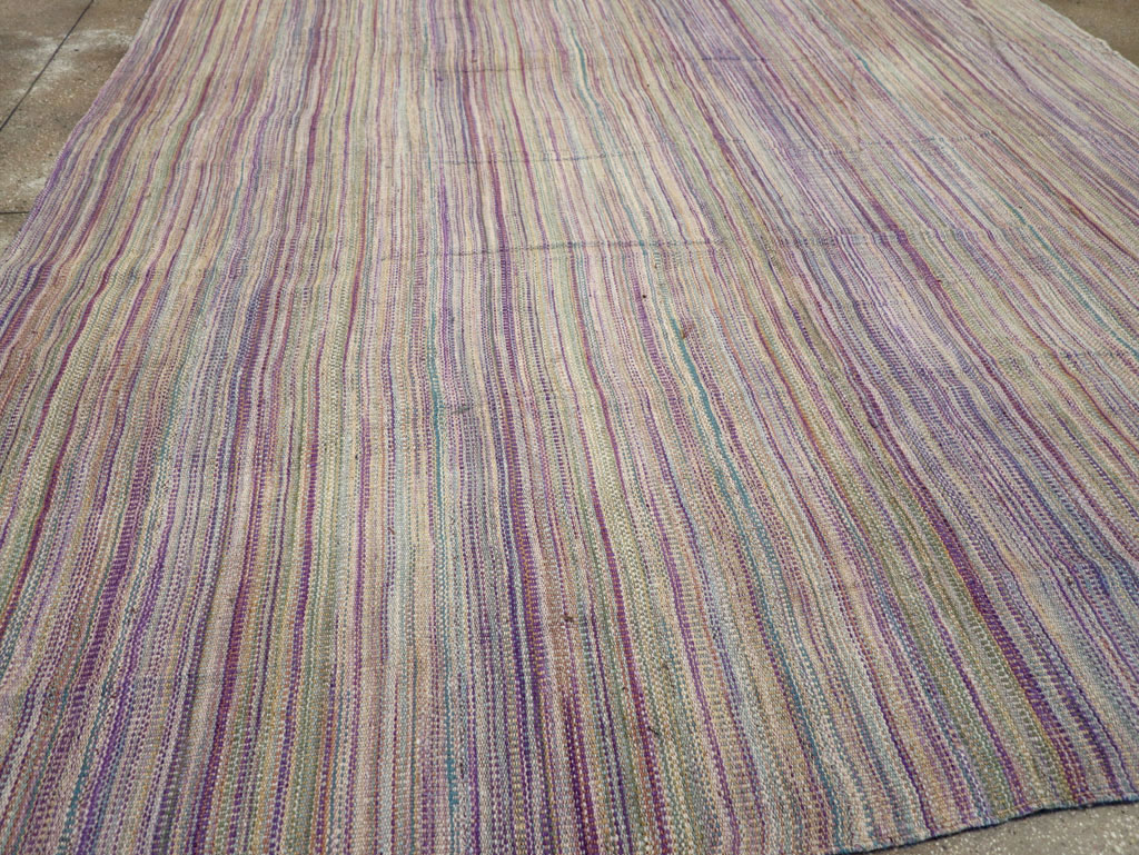 Modern Turkish Flatweave Room Size Carpet, No.30948 - Staging