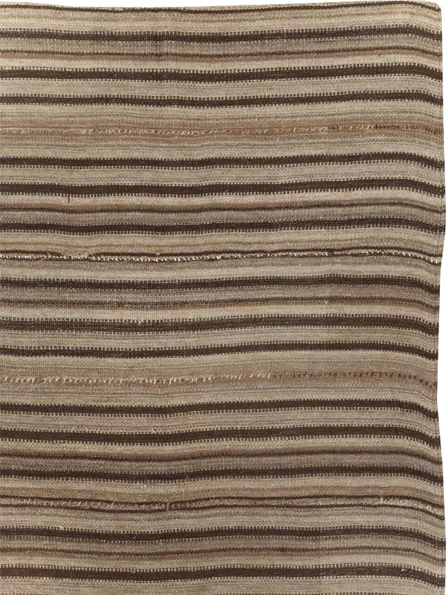 Vintage Turkish Flatweave Kilim Square Room Size Carpet, No.30949 - Staging