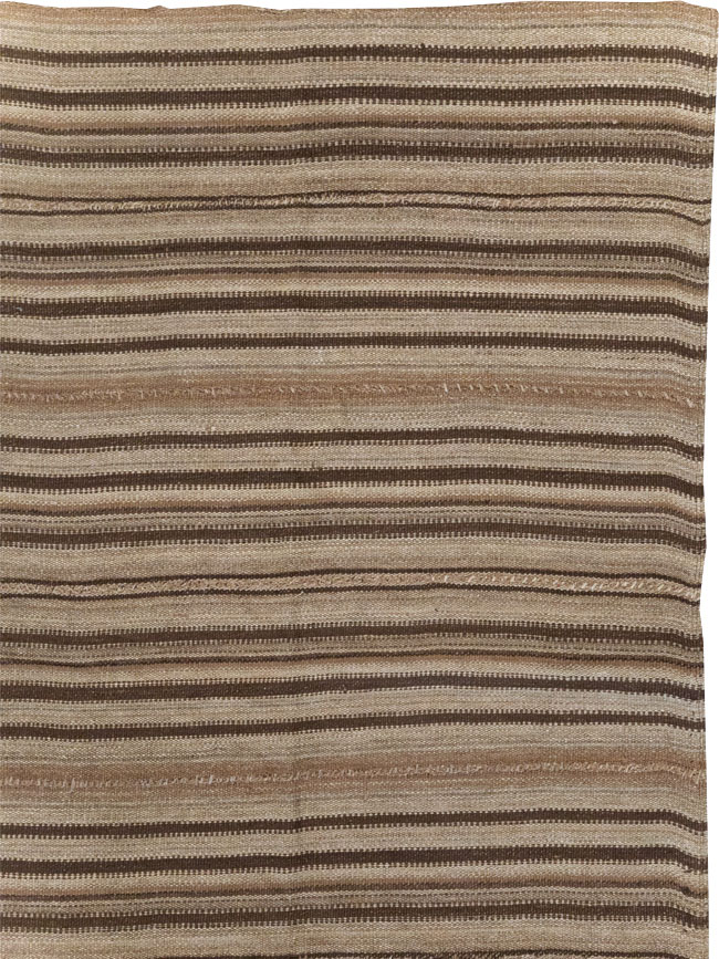 Vintage Turkish Flatweave Kilim Square Room Size Carpet, No.30949 - Staging