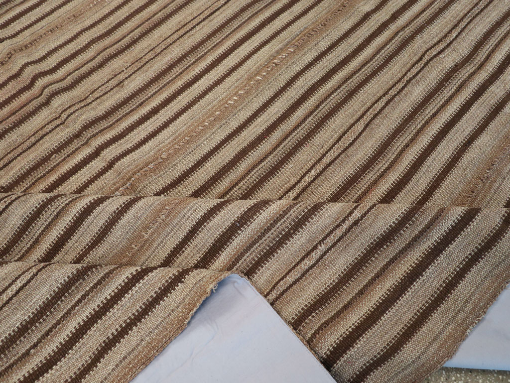 Vintage Turkish Flatweave Kilim Square Room Size Carpet, No.30949 - Staging