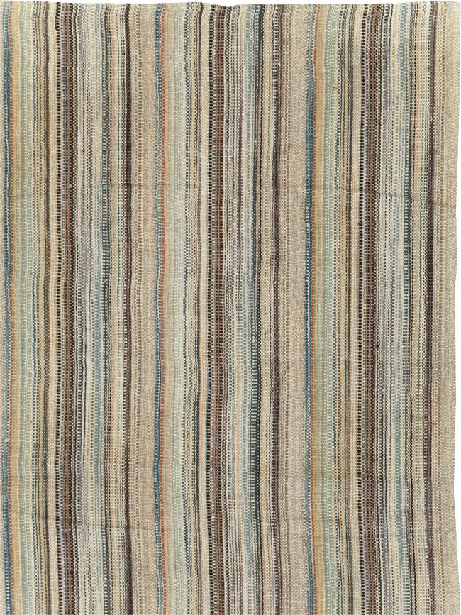Modern Turkish Flatweave Room Size Carpet, No.30950 - Staging