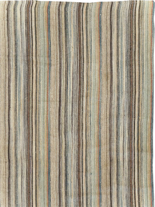 Modern Turkish Flatweave Room Size Carpet, No.30950 - Staging