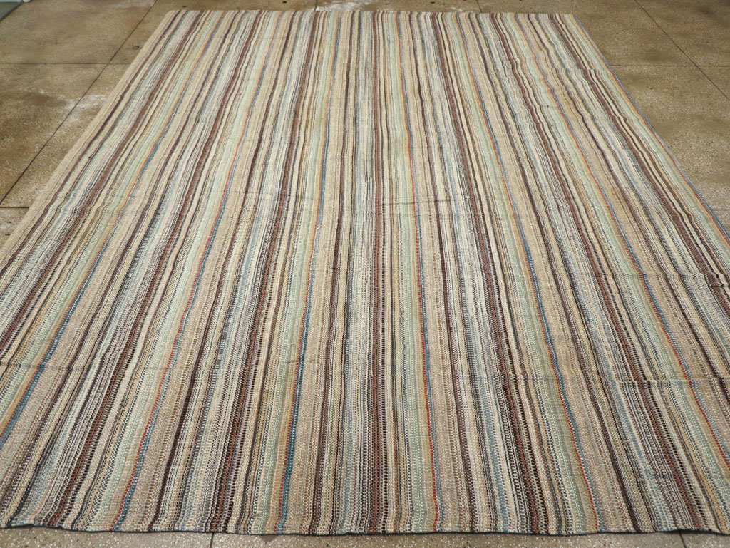 Modern Turkish Flatweave Room Size Carpet, No.30950 - Staging