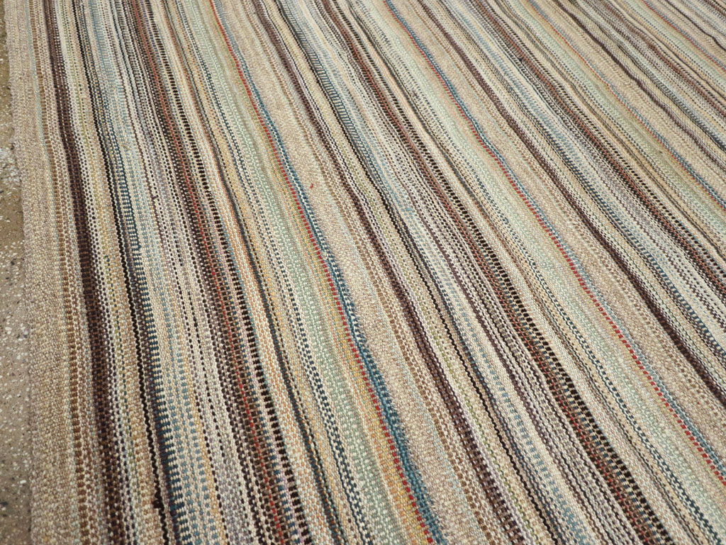 Modern Turkish Flatweave Room Size Carpet, No.30950 - Staging