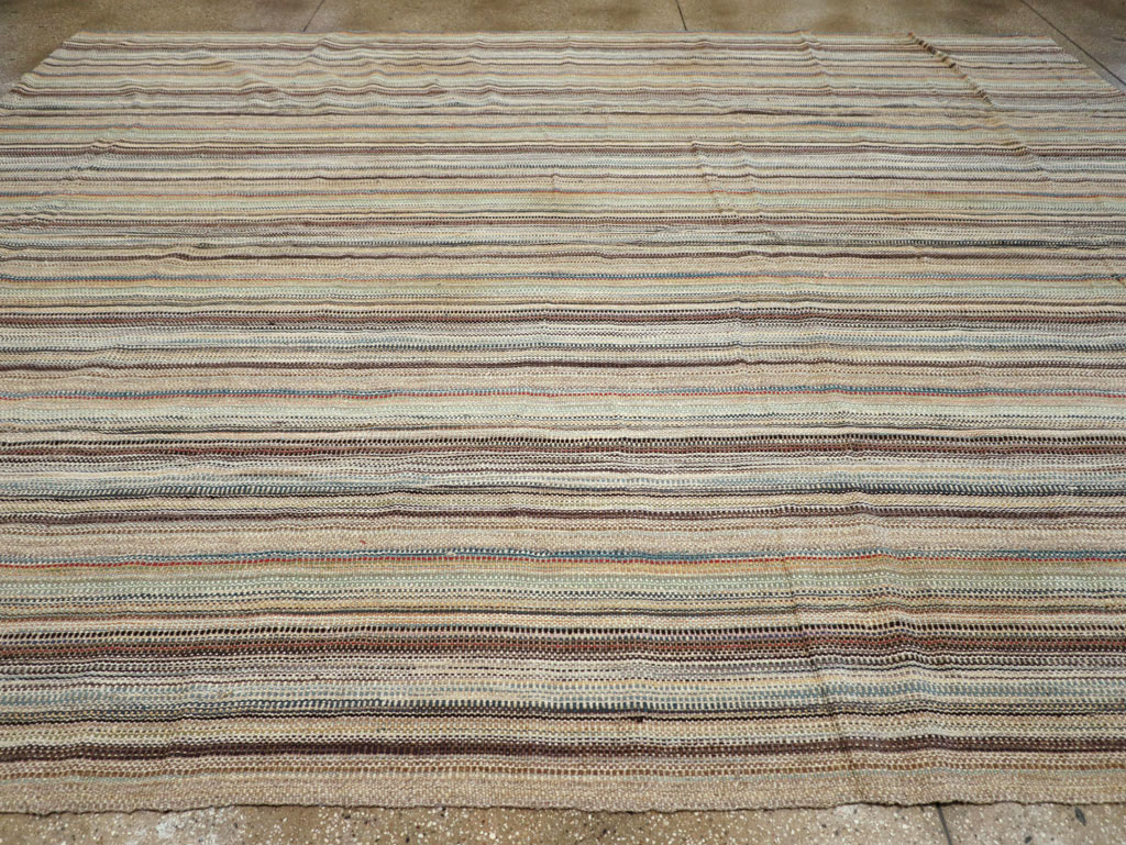 Modern Turkish Flatweave Room Size Carpet, No.30950 - Staging